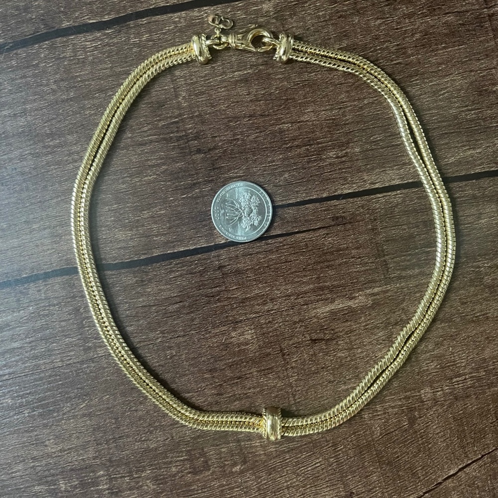 Dior gold snake necklace